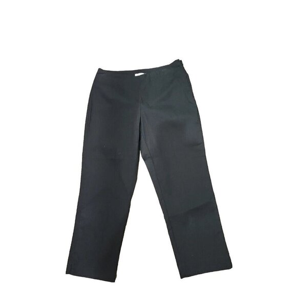 Boston Proper Pants Crop Black Side Zip Tapered Leg Cotton Mid-rise Women's 6S - Picture 1 of 7